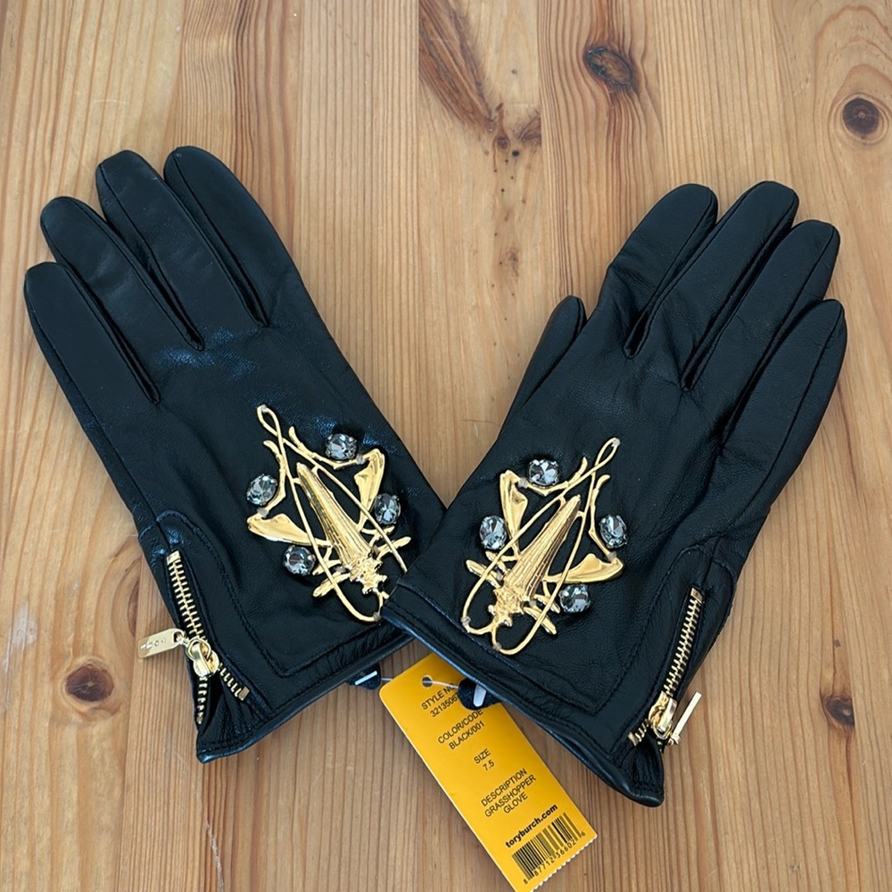 Tory Burch grasshopper gloves, size 7.5